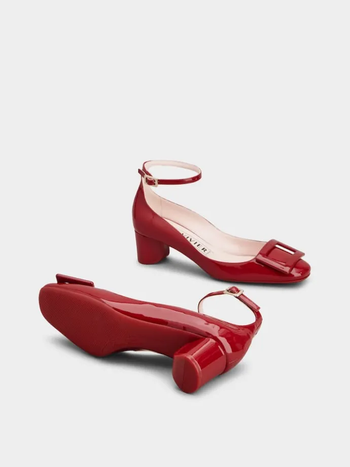 Roger Vivier Ankle Strap U Look Pumps in patent leather Clearance