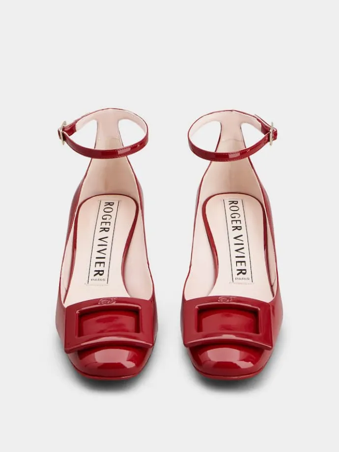 Roger Vivier Ankle Strap U Look Pumps in patent leather Clearance