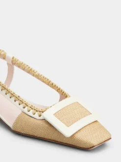 Roger Vivier Belle Vivier Slingback Ballerinas in canvas Clearance