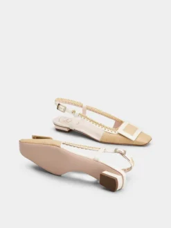 Roger Vivier Belle Vivier Slingback Ballerinas in canvas Clearance