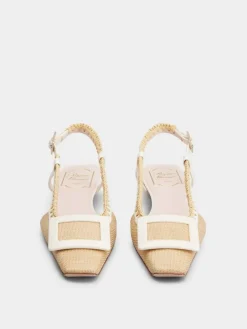 Roger Vivier Belle Vivier Slingback Ballerinas in canvas Clearance