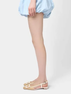 Roger Vivier Belle Vivier Slingback Ballerinas in canvas Clearance