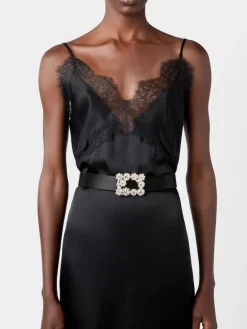Roger Vivier Efflorescence Belt in satin New