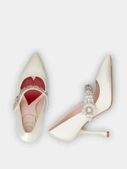 Roger Vivier Efflorescence Mary Jane Pumps in satin Hot