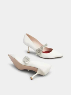 Roger Vivier Efflorescence Mary Jane Pumps in satin Discount