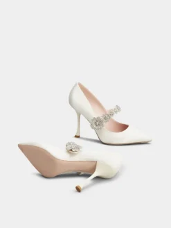 Roger Vivier Efflorescence Mary Jane Pumps in satin Hot