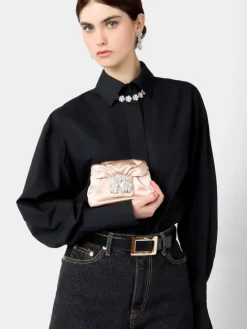Roger Vivier Efflorescence Micro Clutch in satin Clearance