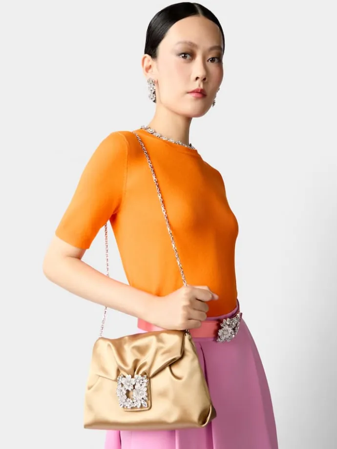 Roger Vivier Efflorescence Mini Clutch in satin Clearance