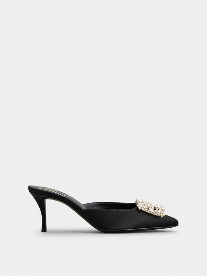 Roger Vivier Efflorescence Mules in satin Sale