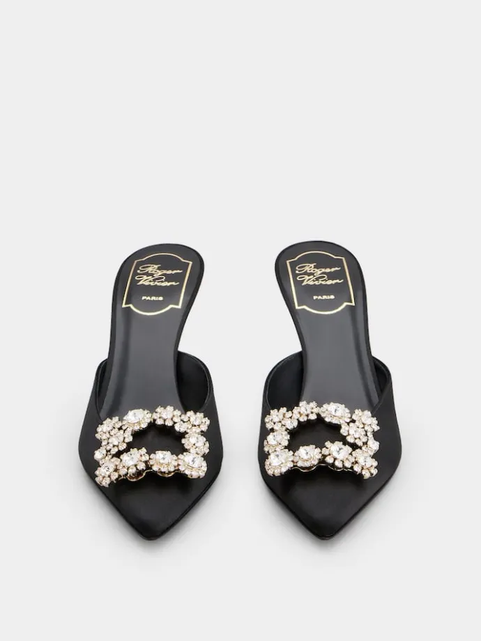 Roger Vivier Efflorescence Mules in satin Sale
