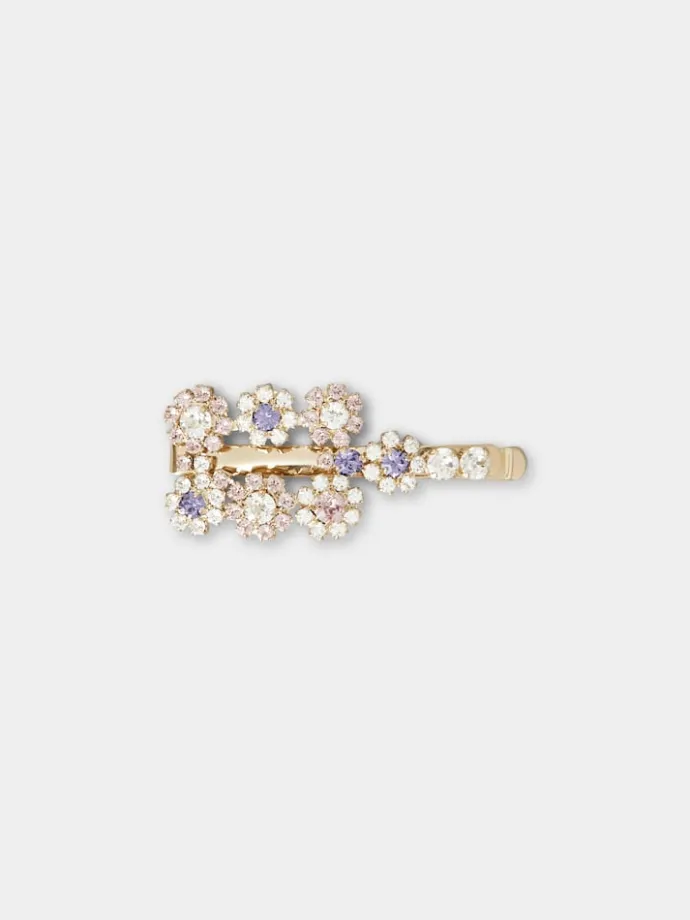 Roger Vivier Flower Strass Colored Buckle Hair Clip Outlet