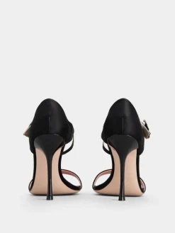 Roger Vivier I Love Vivier Daisy Strass Sandals in Satin Sale