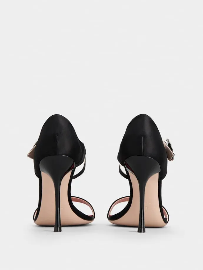 Roger Vivier I Love Vivier Daisy Strass Sandals in Satin Sale