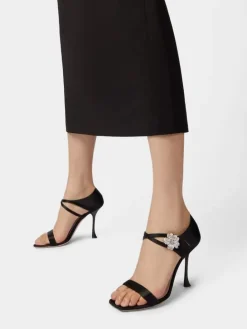 Roger Vivier I Love Vivier Daisy Strass Sandals in Satin Sale