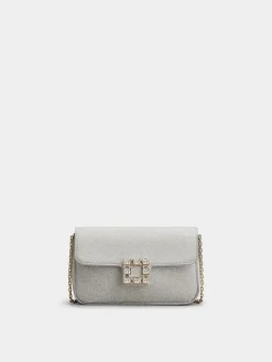 Roger Vivier Jeu de Fille Clutch in glitter Hot