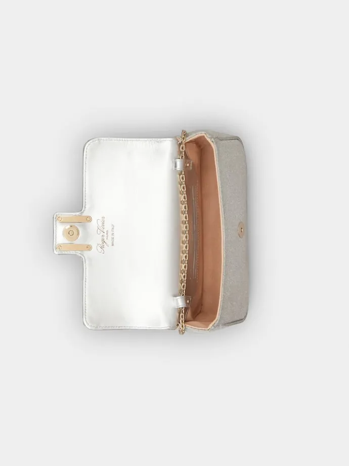 Roger Vivier Jeu de Fille Clutch in glitter Hot