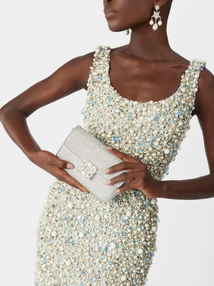 Roger Vivier Jeu de Fille Clutch in glitter Hot