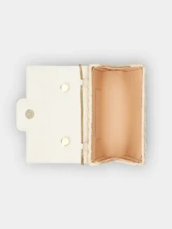 Roger Vivier Jewel Efflorescence Mini Bag in leather and rattan Clearance