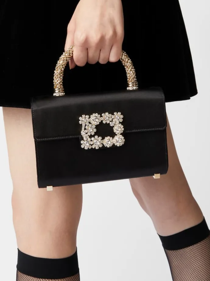 Roger Vivier Jewel Efflorescence Mini Bag in satin New