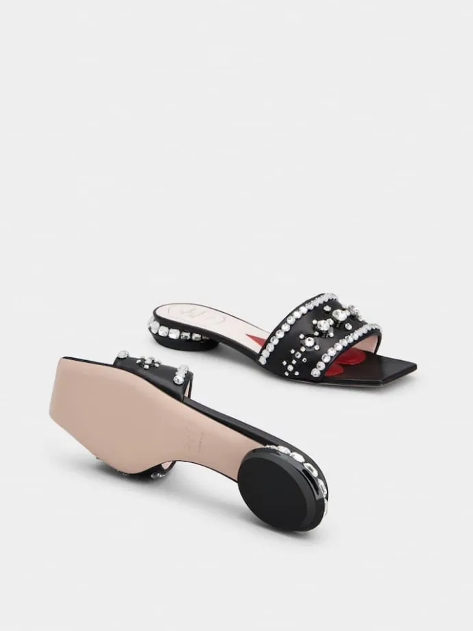 Roger Vivier Jewel Heel Mules in leather Hot