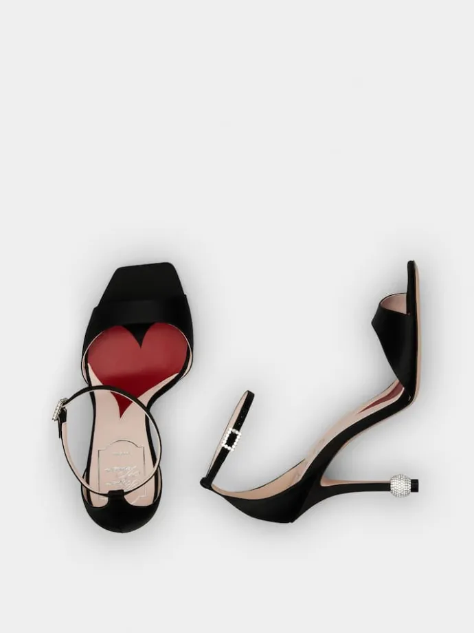 Roger Vivier Jewel Heel Sandals in satin New