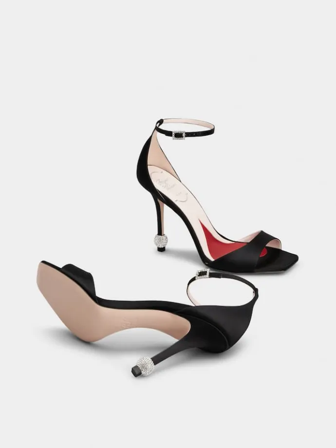 Roger Vivier Jewel Heel Sandals in satin New