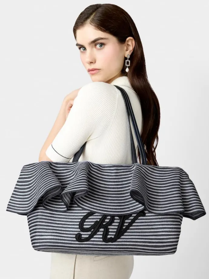 Roger Vivier Medium Shopping Bag in raffia Discount