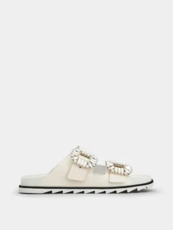 Roger Vivier Slidy Viv' Mules in leather Hot
