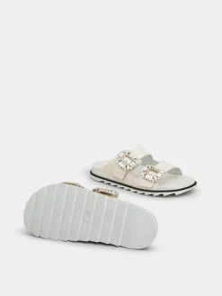 Roger Vivier Slidy Viv' Mules in leather Hot