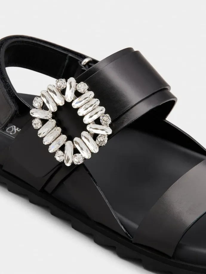 Roger Vivier Slidy Viv' Sandals in leather New