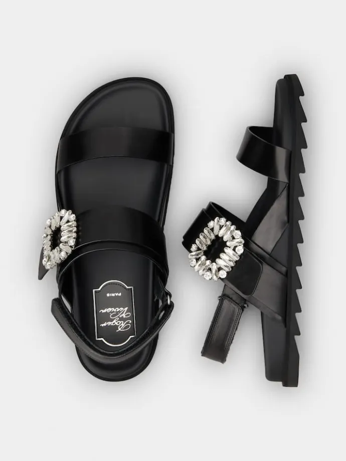 Roger Vivier Slidy Viv' Sandals in leather New