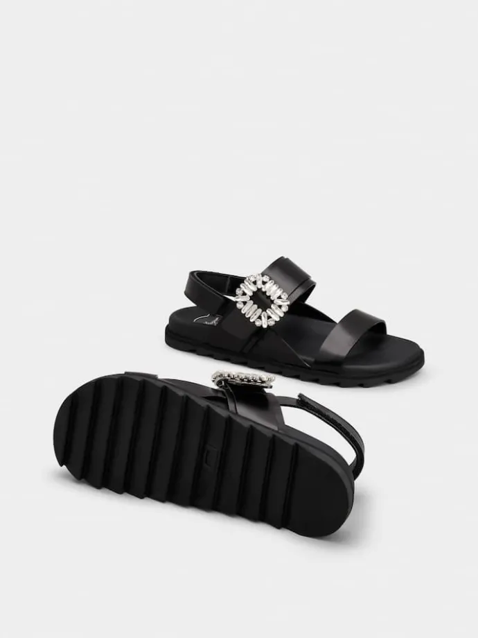 Roger Vivier Slidy Viv' Sandals in leather New