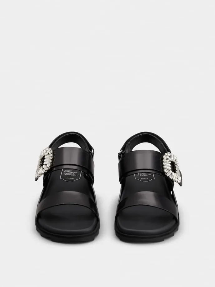Roger Vivier Slidy Viv' Sandals in leather New