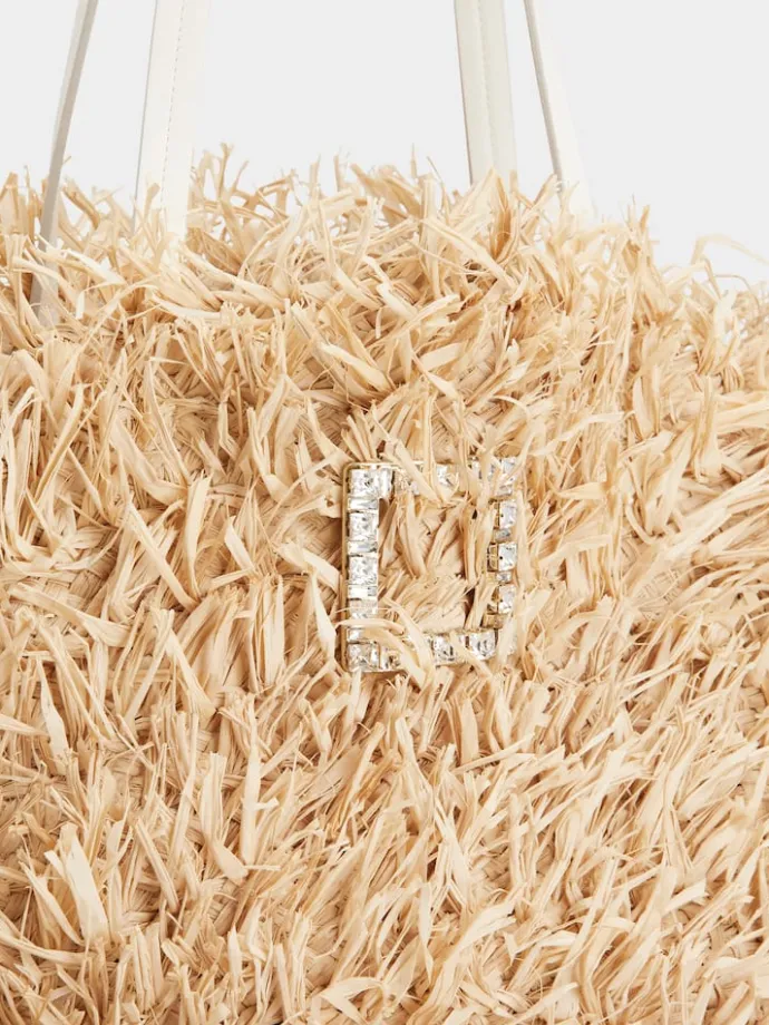 Roger Vivier Très Vivier Large Shopping Bag in raffia New