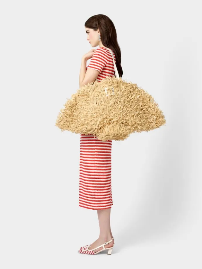 Roger Vivier Très Vivier Large Shopping Bag in raffia New