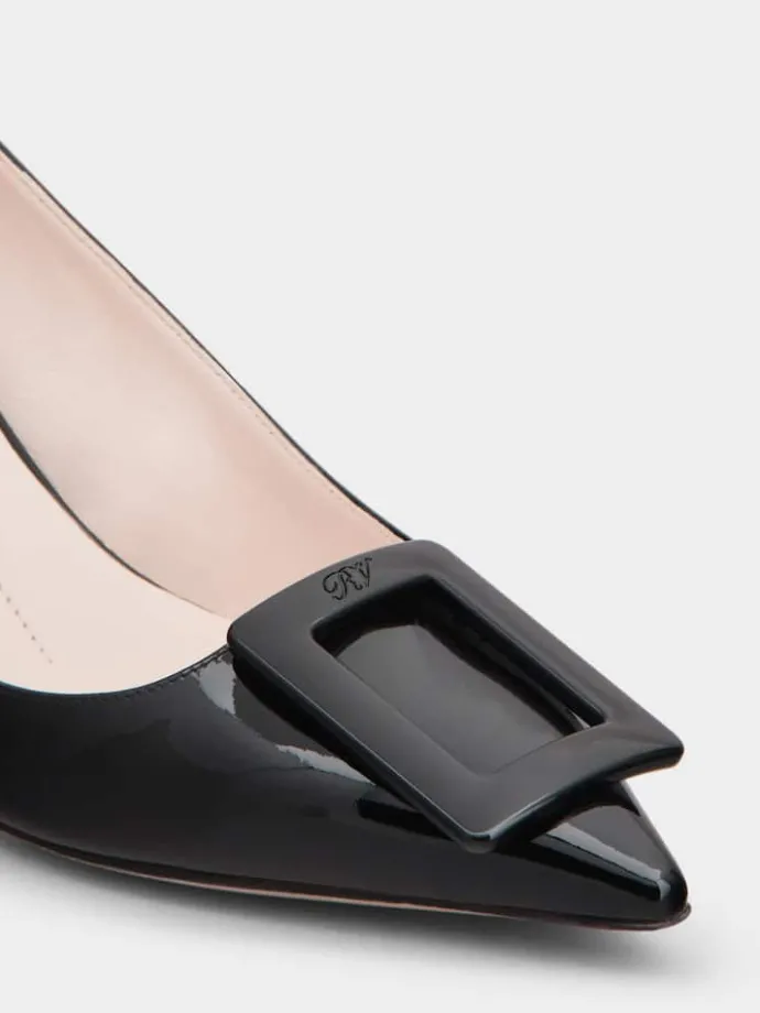 Roger Vivier Virgule Slingback Pumps in patent leather Discount