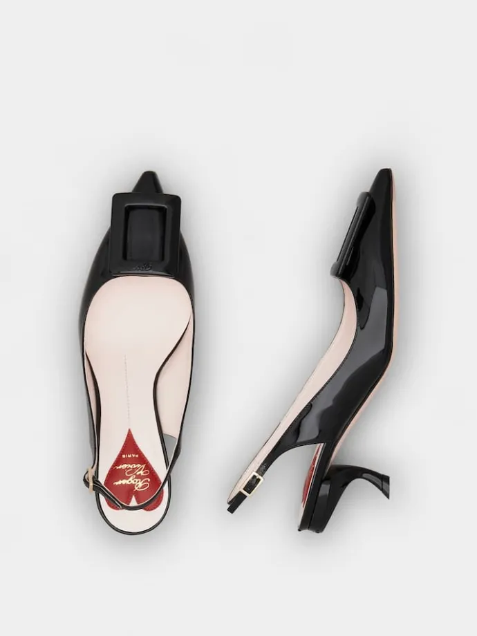 Roger Vivier Virgule Slingback Pumps in patent leather Discount