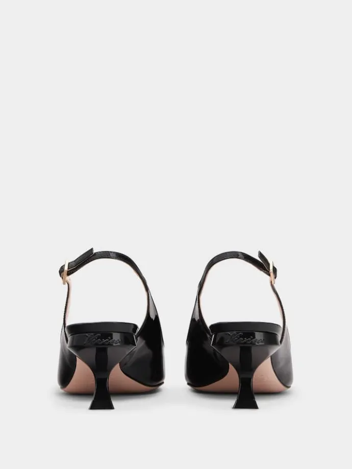 Roger Vivier Virgule Slingback Pumps in patent leather Discount