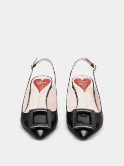 Roger Vivier Virgule Slingback Pumps in patent leather Discount