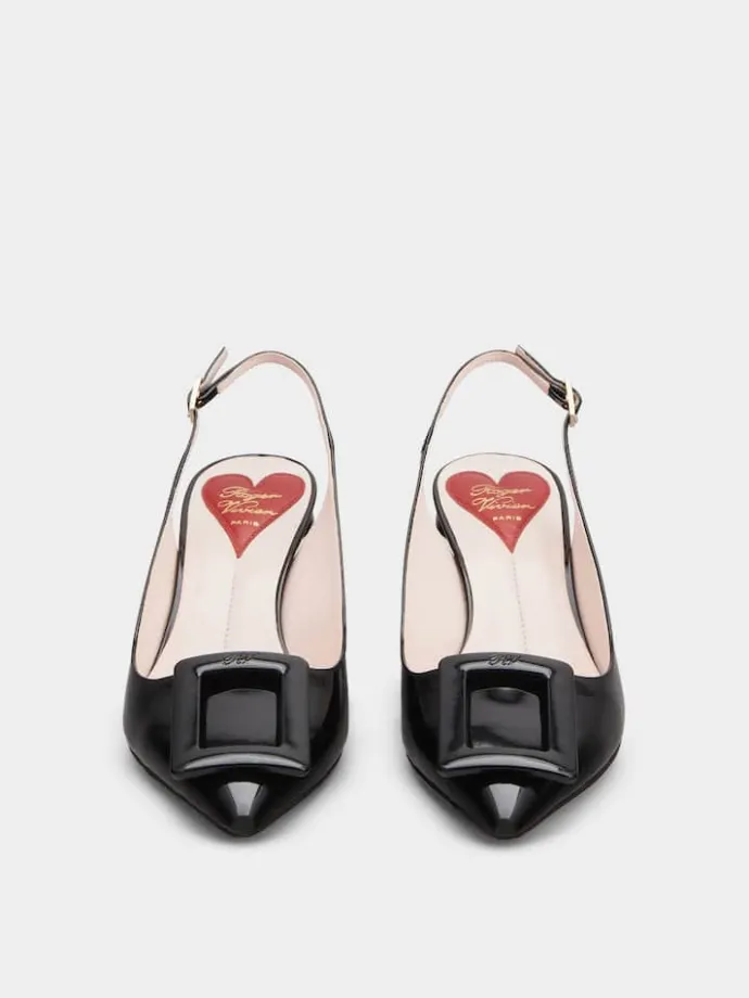 Roger Vivier Virgule Slingback Pumps in patent leather Discount