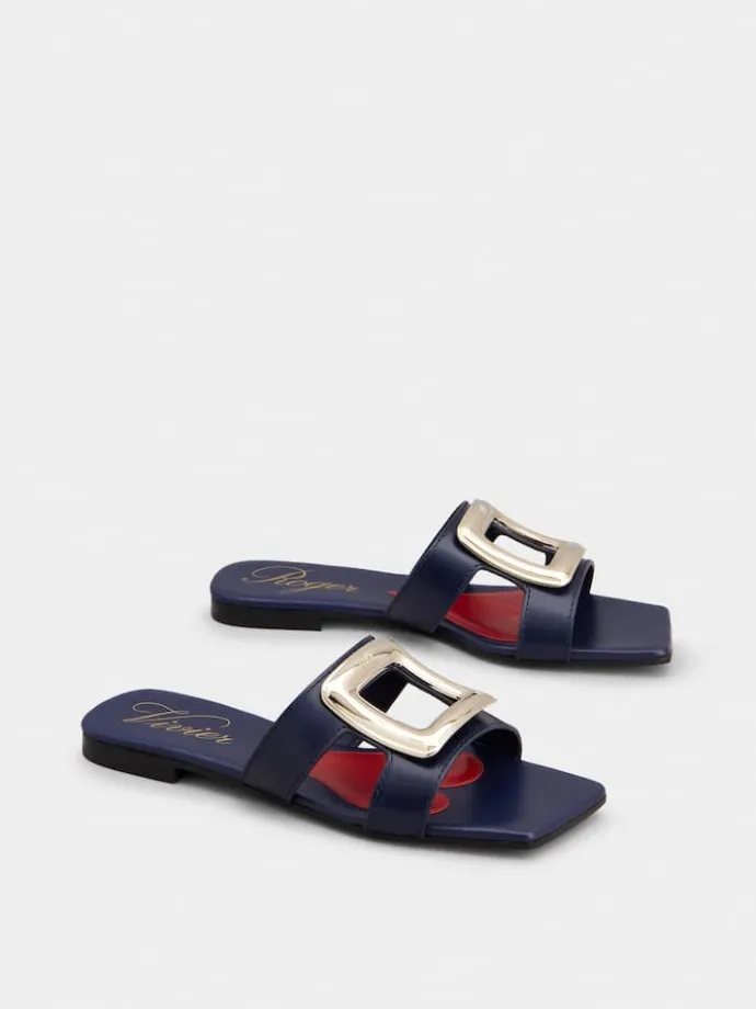 Roger Vivier Viv' by the Sea Mules in leather Discount