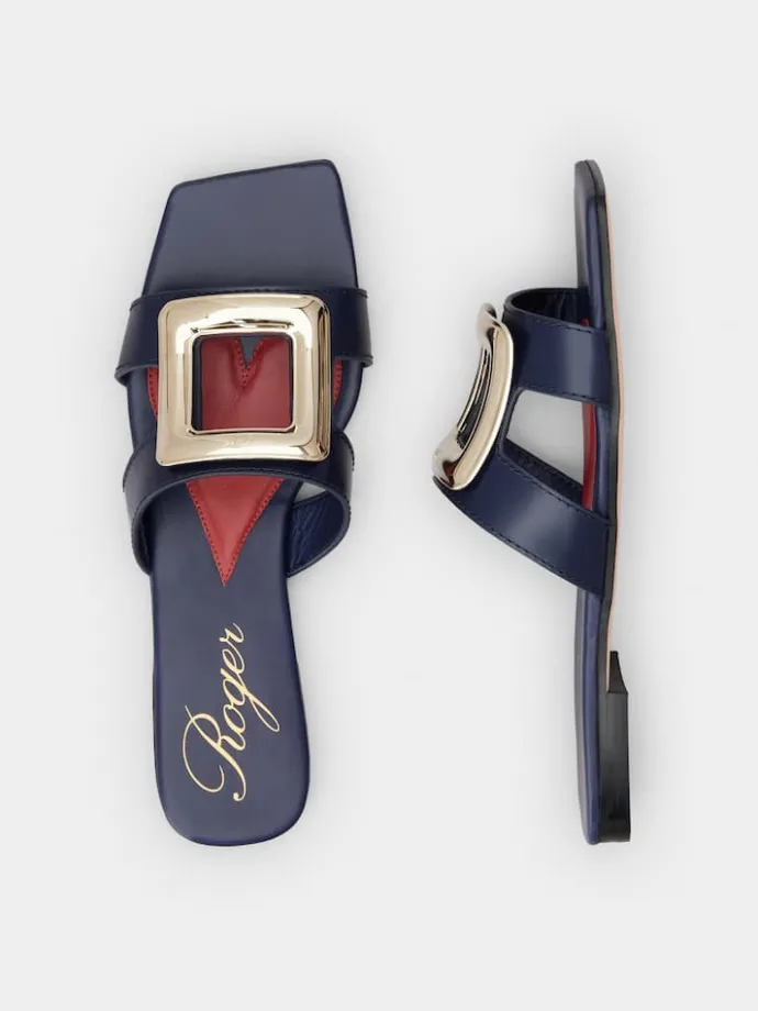 Roger Vivier Viv' by the Sea Mules in leather Discount