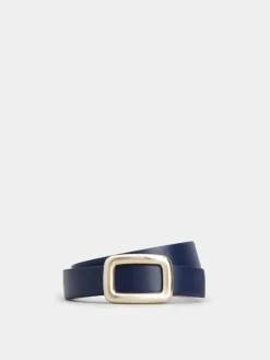 Roger Vivier Viv' Choc Metal Buckle Belt in Leather Outlet