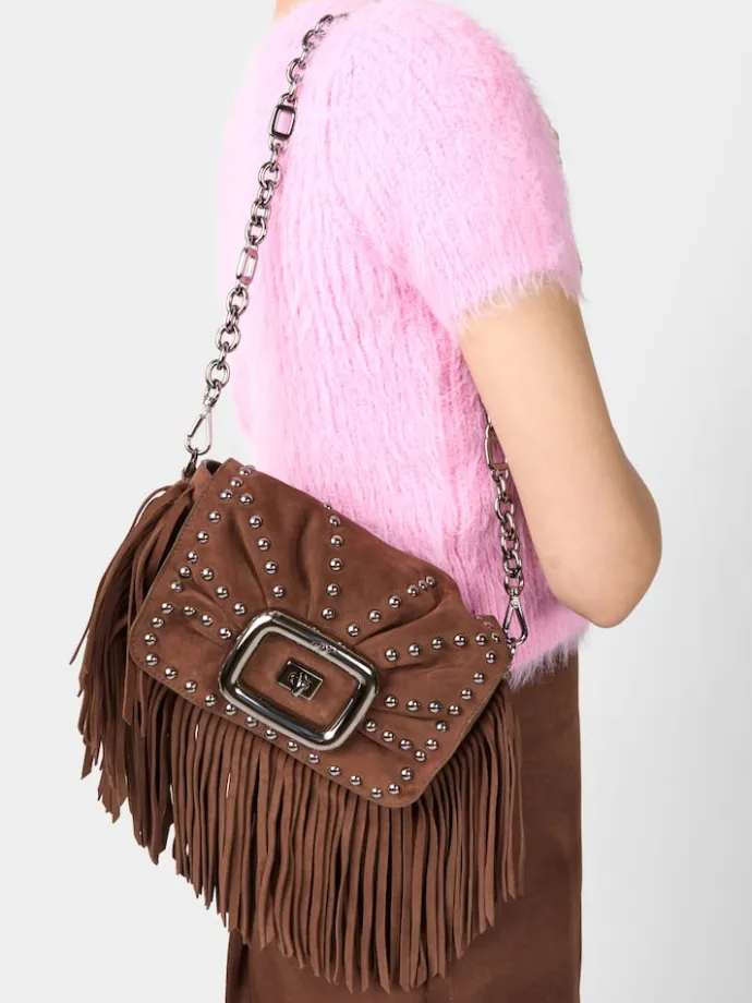 Roger Vivier Viv' Choc Mini Bag in suede Outlet