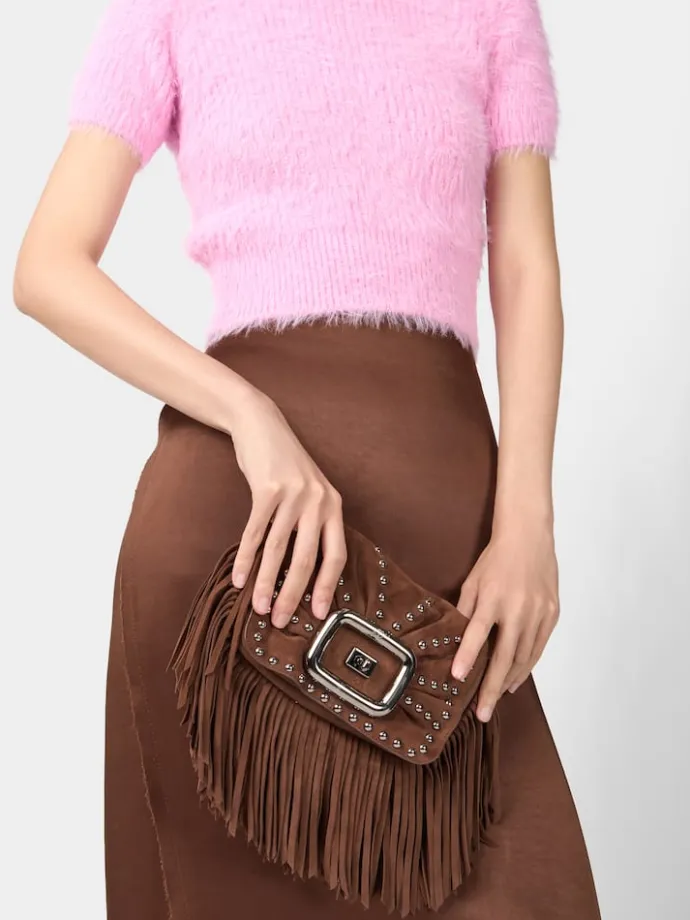 Roger Vivier Viv' Choc Mini Bag in suede Outlet