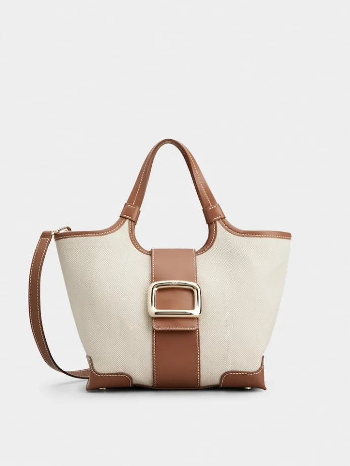 Roger Vivier Viv' Choc Mini Shopping Bag in canvas Online