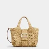 Roger Vivier Viv' Choc Mini Shopping Bag in Raffia Hot