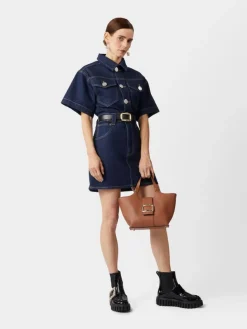 Roger Vivier Viv' Choc Mini Shopping Bag in leather Clearance