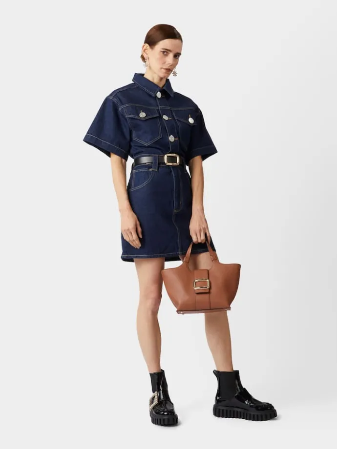 Roger Vivier Viv' Choc Mini Shopping Bag in leather Clearance