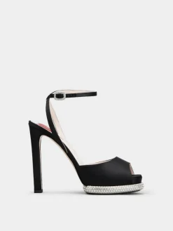 Roger Vivier Viv' Choc Platform Sandals in satin Sale